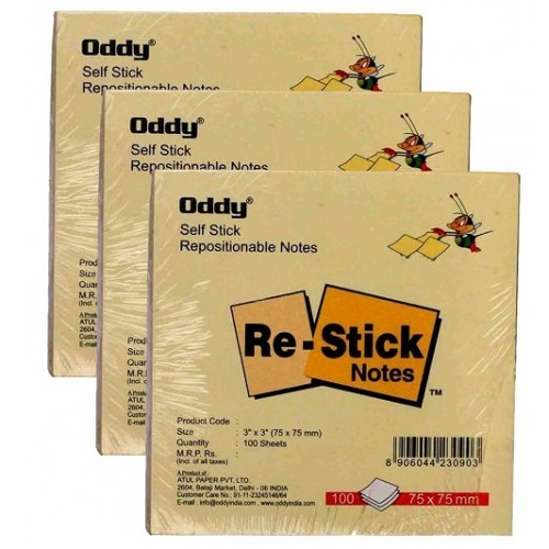 Oddy Multicolour Self sticky Notes 3 x 3 Inch, 100 Sheets